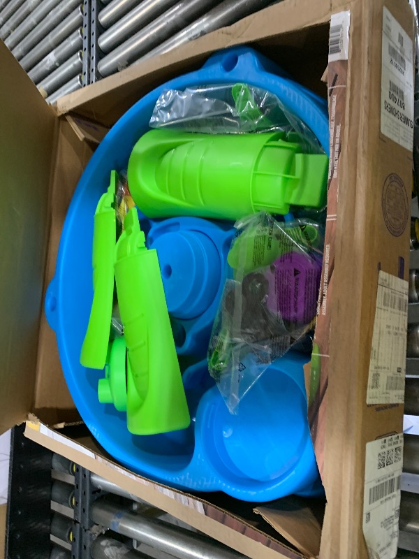 Photo 1 of Step2 Summer Showers Splash Tower Water Table for Kids, Outdoor Kids Water Sensory Table, Ages 1.5+ Years Old, 8 Piece Water Toy Accessories, Blue & Green
