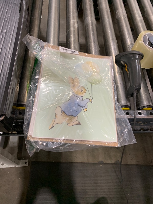 Photo 1 of Andaz Press Peter Rabbit Theme Nursery Kids Bedroom Unframed Hanging Wall Art Poster Room Decor, 8.5x11-inch, Mint Green, First We Had Each Other Then You Now Everything, 6-Pack, No Frames