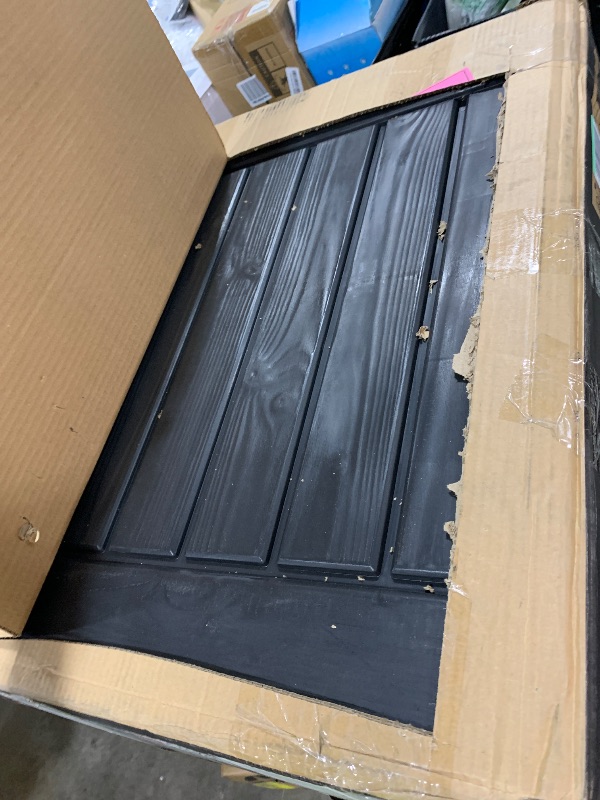 Photo 1 of Keter Outdoor Storage Deck Box, 150 Gallon Resin Patio Bin & Bench, Solid, Dark Grey
