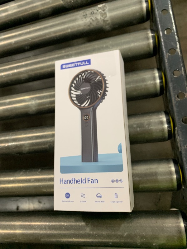 Photo 1 of SWEETFULL Handheld Portable Fan, 5000mAh Rechargeable Battery, 6 Speed Wind, LED Digital Display, Foldable Electric Personal Mini Travel Fan with Backup Power, Summer Essentials Gifts for Women Girl