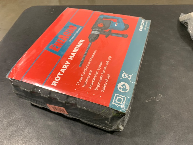 Photo 1 of ENEACRO 1-1/4 Inch SDS-Plus 12.5 Amp Heavy Duty Rotary Hammer Drill, Safety Clutch 3 Functions with Vibration Control Including Grease, Chisels and Drill Bits with Case