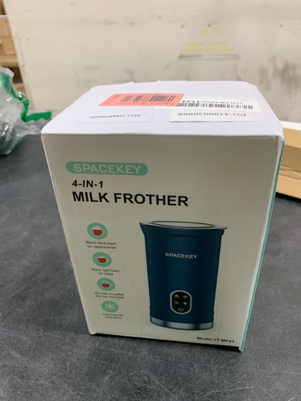 Photo 1 of Spacekey Milk Frother, 4-in-1 Milk Frother and Steamer, Auto Shut-off Hot & Cold Foam Maker with Mute Mode, Temperature Control Electric Milk Frother for Coffee, Latte, Cappuccino, Macchiatos
