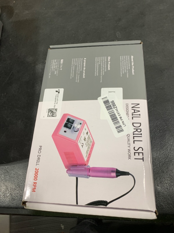 Photo 1 of 20000RPM Electric Nail Drill Professional Nail File Drill Acrylic Nails Kit for Manicure Gel Nail Polish Remover with 1 Pack of Sanding Bands(Pink)