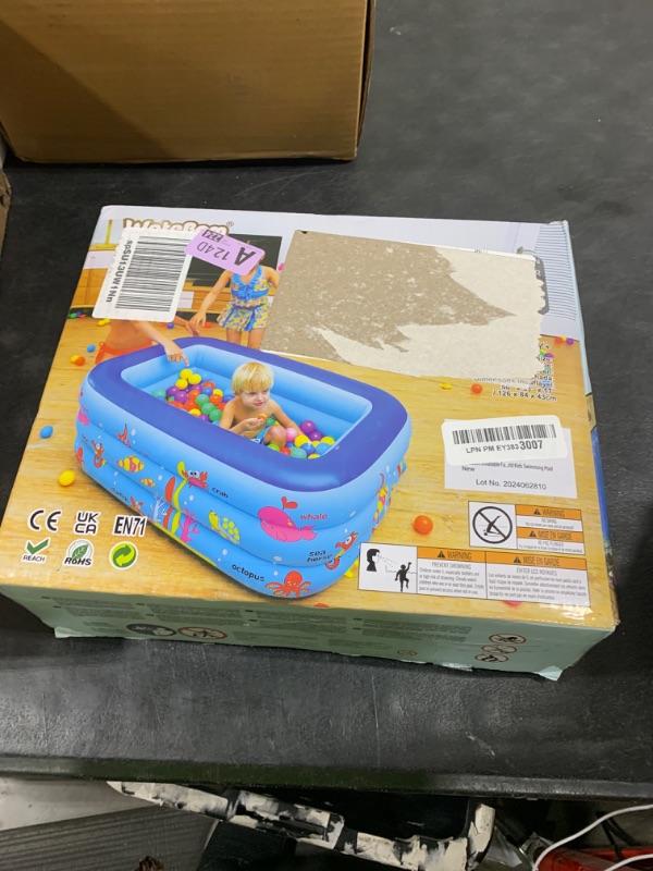 Photo 1 of Inflatable Kiddie Pool, 51" x 33" x 21" Higher Kids Swimming Pool for Indoor or Outdoor, Ocean World Inflatable Bathtub with Inflatable Soft Floor, Ball Pit Pool