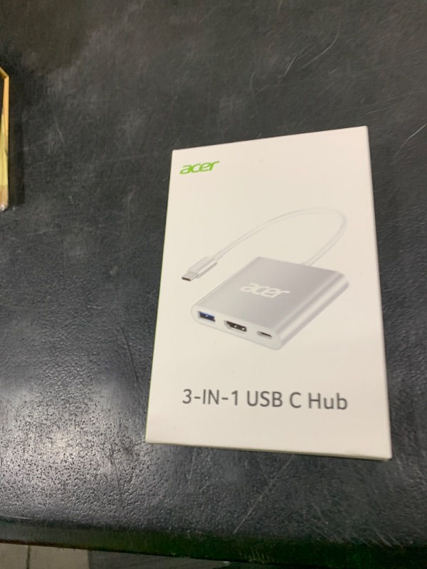 Photo 1 of Acer USB C to HDMI Adapter, 4K USB C Hub with 100W PD, USBA 3.0 Port, HDMI to USBC Multiport Digital AV Converter for MacBook Pro/Air, iPad, Tablets, Switch, TV, Monitor and More (Silver)