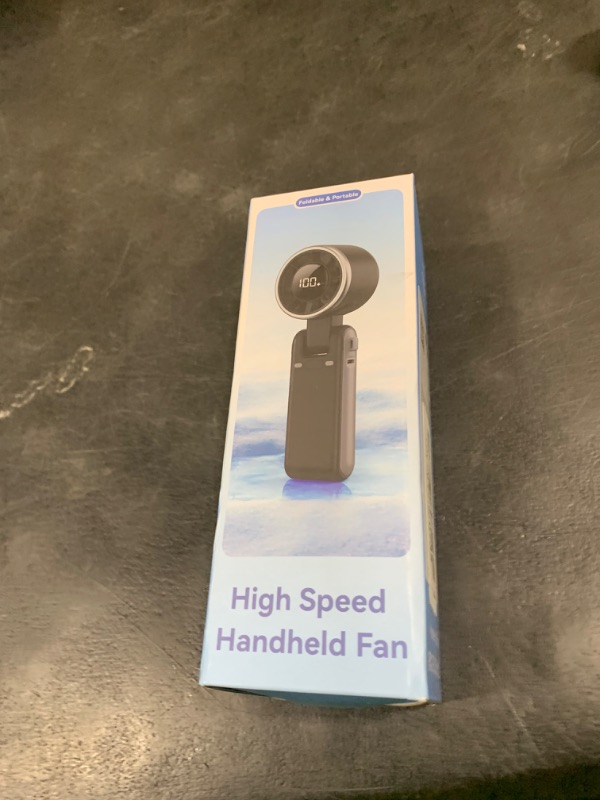 Photo 1 of Turbo Mini Portable Fan, 3600mAh Rechargeable Battery Operated with LED Display, 180 Foldable 3 in 1 Personal Small Fan with 5 Speeds for Travel/Outdoor/Home (Black)