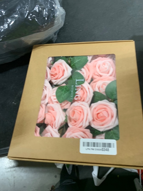Photo 1 of Ling's Moment Artificial Flowers 25Pcs Blush Pink Roses Decor w/Stems,3" Real Touch DIY Foam Floral for Wedding Bouquet/Centerpieces, Outdoors Party Backdrop, Room/Table, and Garden/Pot Decorations