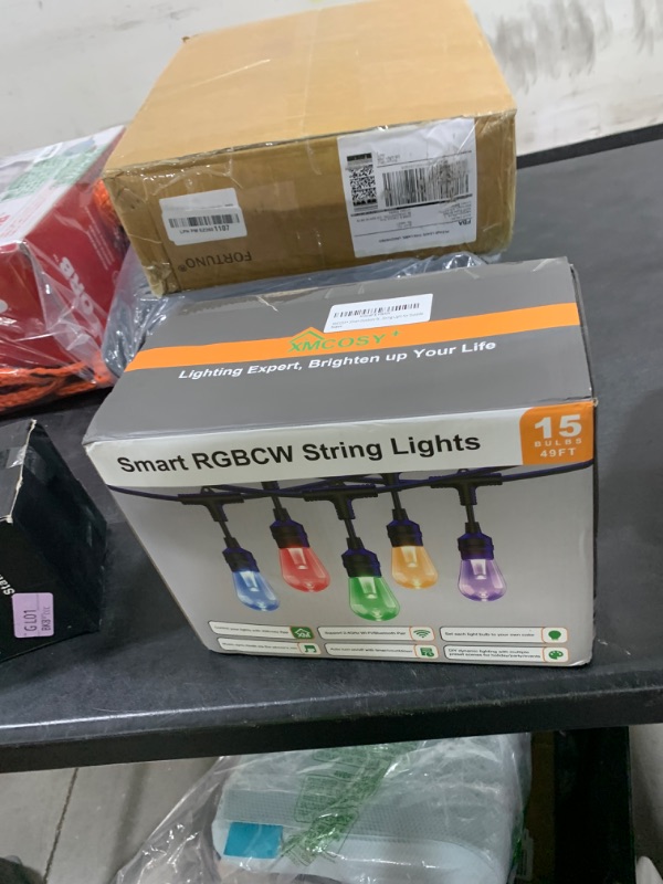 Photo 1 of XMCOSY+ Outdoor String Lights Smart, 49Ft RGBCWIC Patio Lights Waterproof, App Control, Compatible with Alexa, Color Changing LED String Light for Outside Yard Garden Porch