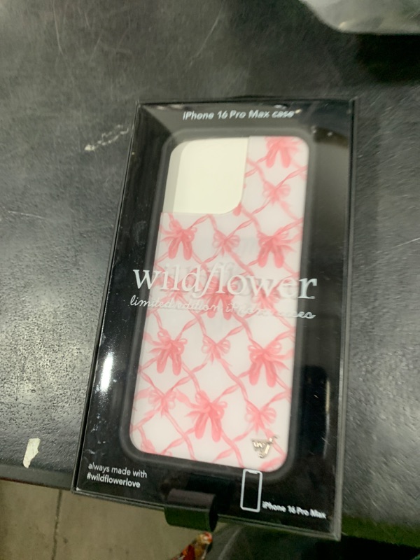 Photo 1 of Wildflower Cases - On Pointe, Compatible with Apple iPhone 16 Pro Max | Pink White Bows Girl Aesthetic Ballet Cute Trendy - Protective Black Bumper, 4ft Drop Test Certified, Women Owned Small Business