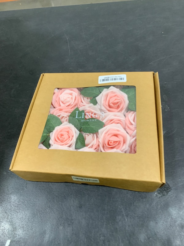Photo 1 of Ling's Moment Artificial Flowers 25Pcs Blush Pink Roses Decor w/Stems,3" Real Touch DIY Foam Floral for Wedding Bouquet/Centerpieces, Outdoors Party Backdrop, Room/Table, and Garden/Pot Decorations
