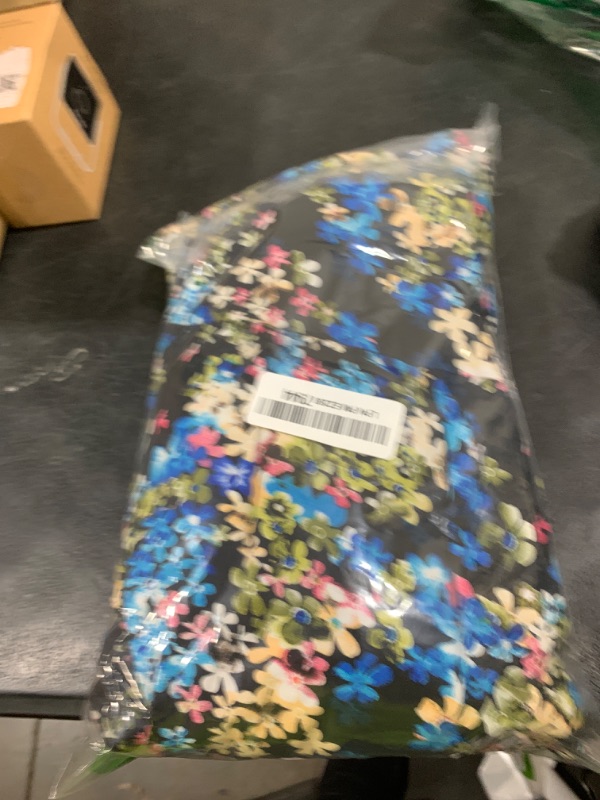Photo 1 of Nemidor Plus Size Maxi Dresses for Curvy Women Summer Casual Boho Ditsy Floral Print Layered Flared Long Dress with Pocket(304,18,Black Blue)