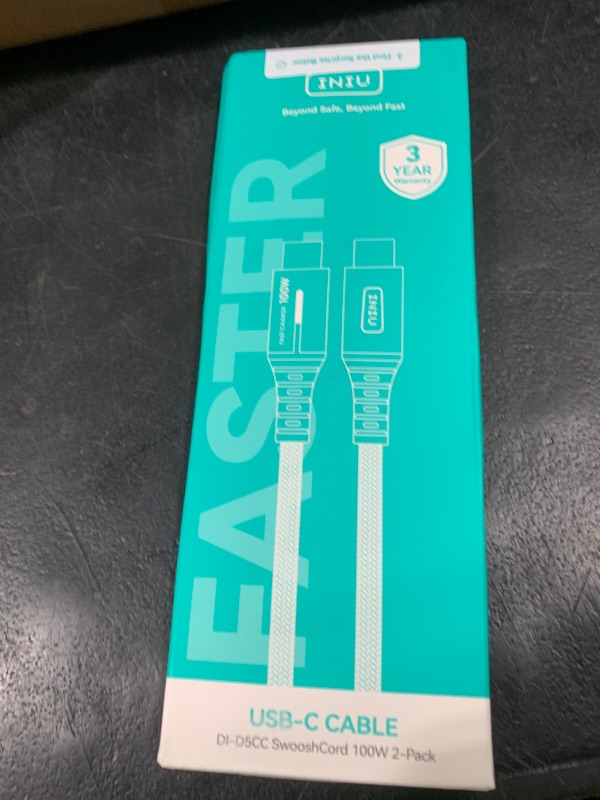 Photo 1 of INIU USB-C to USB-C Cable, [3.3ft, 2-Pack] Type C Charging Cord for iPhone 16 15 Pro Max Samsung Galaxy S23 S22 S21 Note 10 MacBook iPad and More