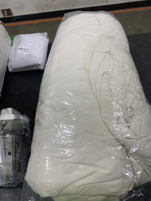 Photo 1 of Hotel Grand Luxury White Goose Feather Down Fiber Comforter King Size, 100% Cotton All Season Duvet Insert King, Fluffy Medium Warmth Bedding Comforter with 8 Corner Loops, White 106x90 Inch
