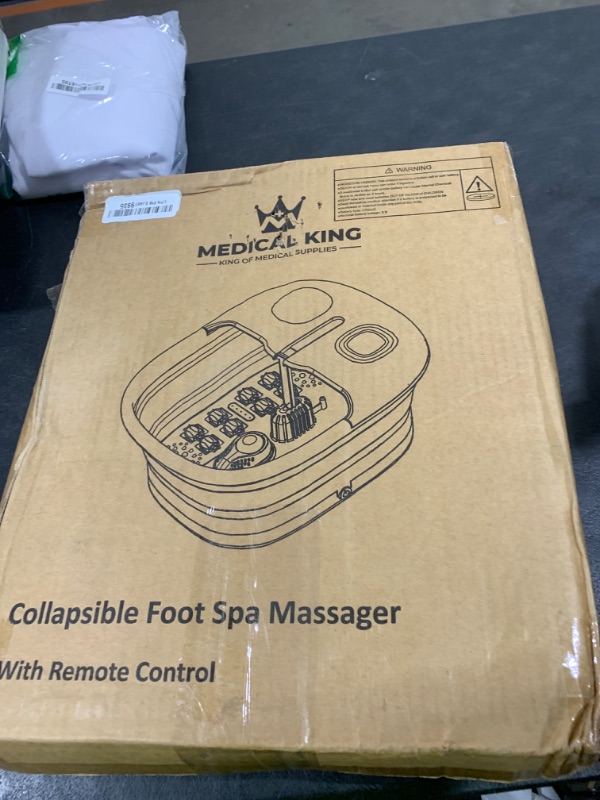 Photo 1 of Medical king Foot Spa with Heat and Massage and Jets Includes A Remote Control A Pumice Stone Collapsible Massager with Bubbles and Vibration