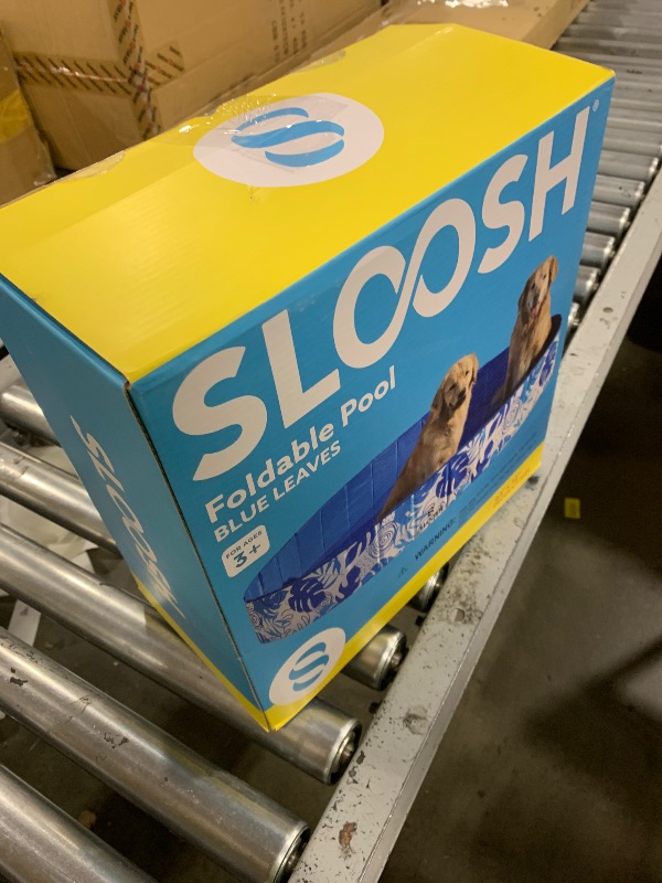Photo 1 of SLOOSH Foldable Dog Kiddie Pool - Portable Hard Plastic Kids Baby Doggie Swimming Pool, Anti-Slip Thick PVC Collapsible Pets Cats Whelping Box Puppy Bathtub (63" x 12")