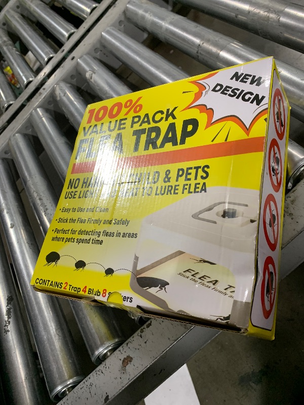Photo 1 of 2 Pack Flea Traps for Inside Your Home, Flea Light Traps for Home Indoor with 4 Bulbs and 8 Sticky Discs, Bed Bug Trap Safe to Pets and Kids