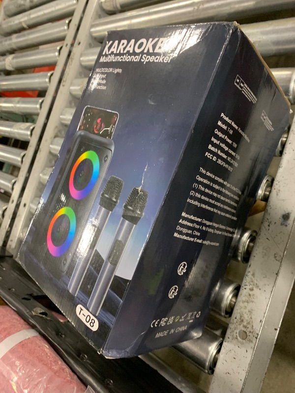 Photo 1 of Karaoke Machine, Portable Bluetooth Speaker, PA Speaker with 2 Wireless Karaoke Microphones, Karaoke Machine for Adults Kids with Upgraded Subwoofer, Support TWS/TF/USB/AUX for Home Party Outdoor