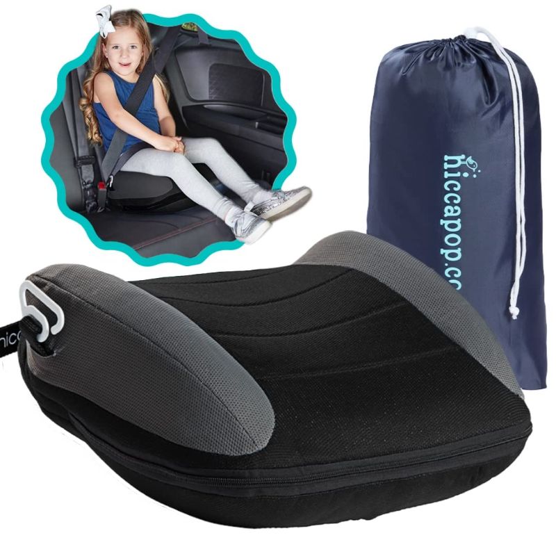 Photo 1 of hiccapop UberBoost Inflatable Booster Car Seat | Blow up Narrow Backless Booster Car Seat for Travel | Portable Booster Seat for Toddlers, Kids, Child | Black/Gray
