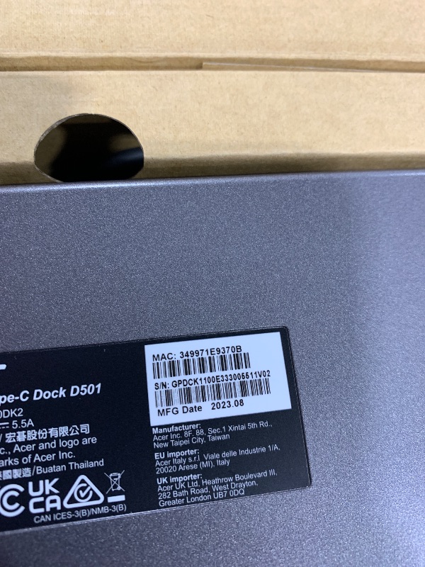 Photo 1 of Acer Docking Station,14-in-1 Triple Display USB C Docking Station, 3 Monitors with 4K HDMI 2.0, DisplayPort 1.4, 10 Gbps USB-C and 5 Gbps USB-A Data, 1 Gbps Ethernet, Audio, 60W Charging for Laptop