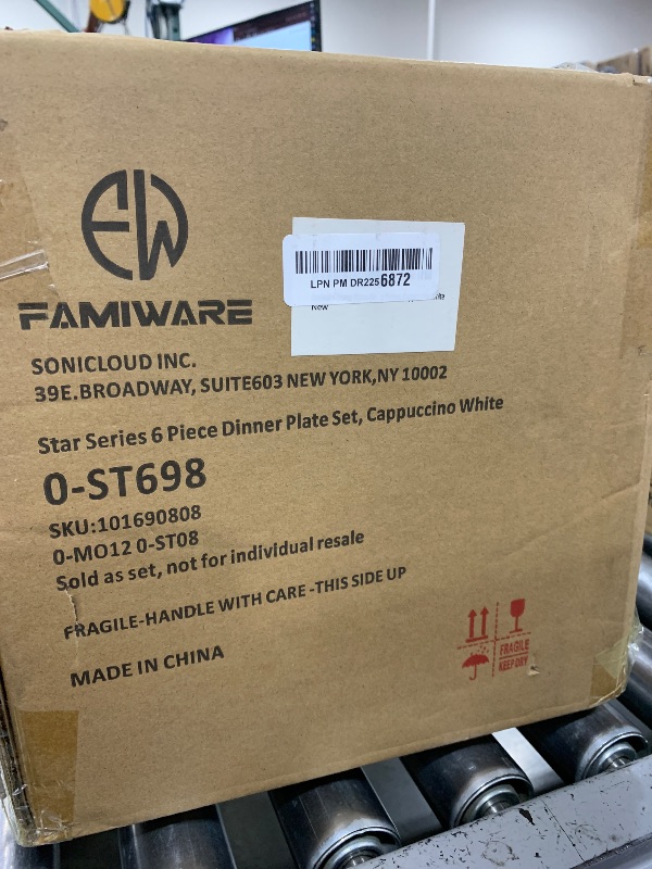 Photo 1 of famiware Star Dinner Plates for 6, 10 inches Plate Set, Scratch Resistant, Stoneware Dinnerware, Kitchen Modern Rustic Serving Dishes, Cappuccino White