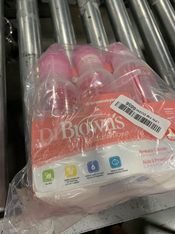 Photo 1 of Dr. Brown's Natural Flow Anti-Colic Baby Bottles - Pink - 8oz - 6pk