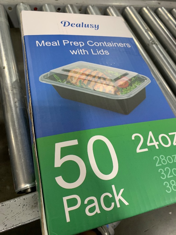 Photo 1 of Dealusy 50 Pack (100-Piece) 24 oz Meal Prep Containers Reusable with Lids, Sturdy Leakproof & Food Safe, Microwave, Freezer, Dishwasher Safe Prep Containers, To Go Take Out Plastic Food Storage