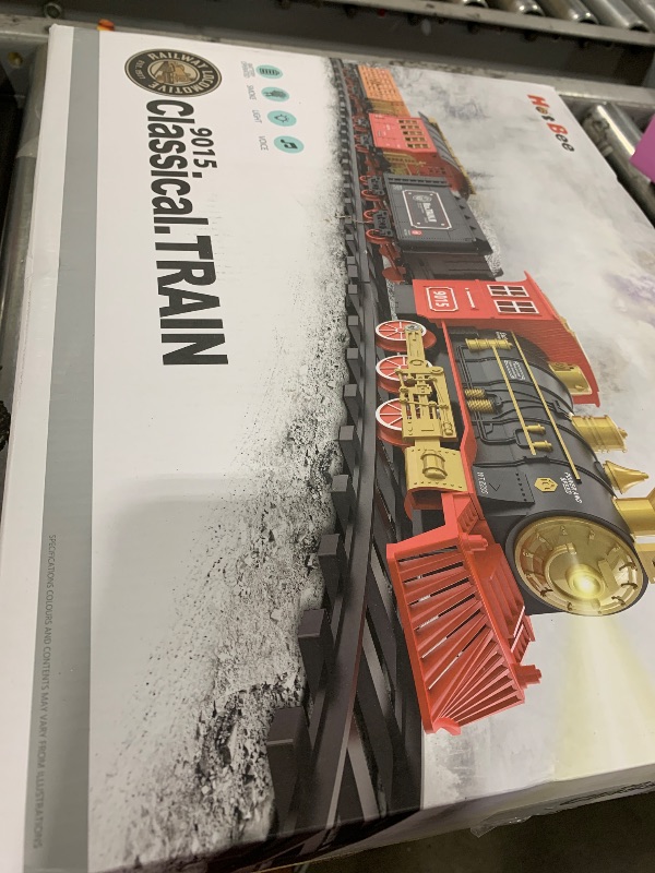 Photo 1 of Hot Bee Train Set - Train Toys for Boys with Smokes, Lights and Sound, Toy Train Set for Under Christmas Tree, Toddler Model Trains for 3 4 5 6 7 8+ Years Old Kids Christmas Toys Gifts