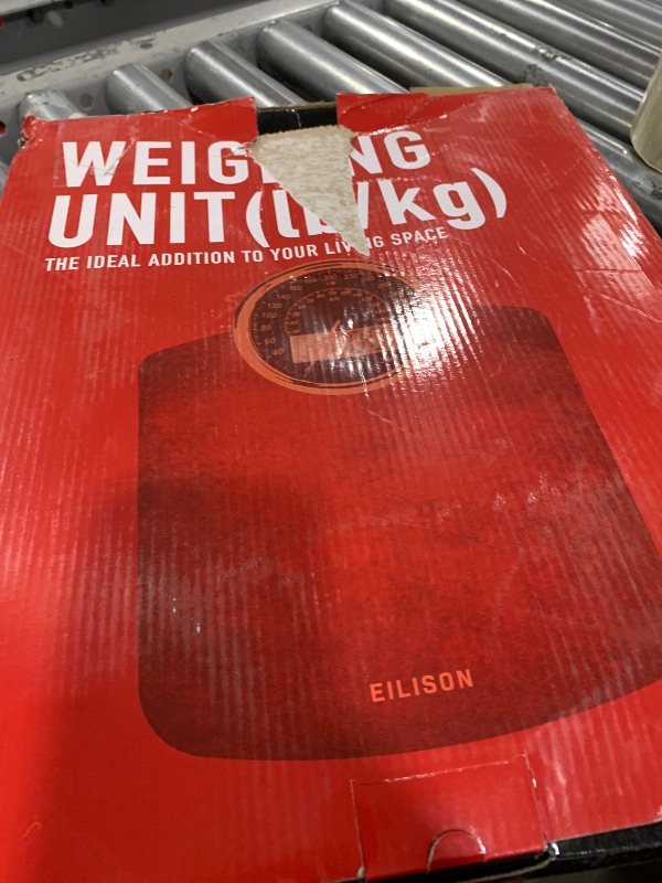 Photo 1 of EILISON Highly Advance 2-in-1 Digital & Analog Weighing Scale for Body Weight-400lbs, 4 High Precison GX Sensor Accurate, Thick Tempered Glass, Extra Large Display (red) (New Black)