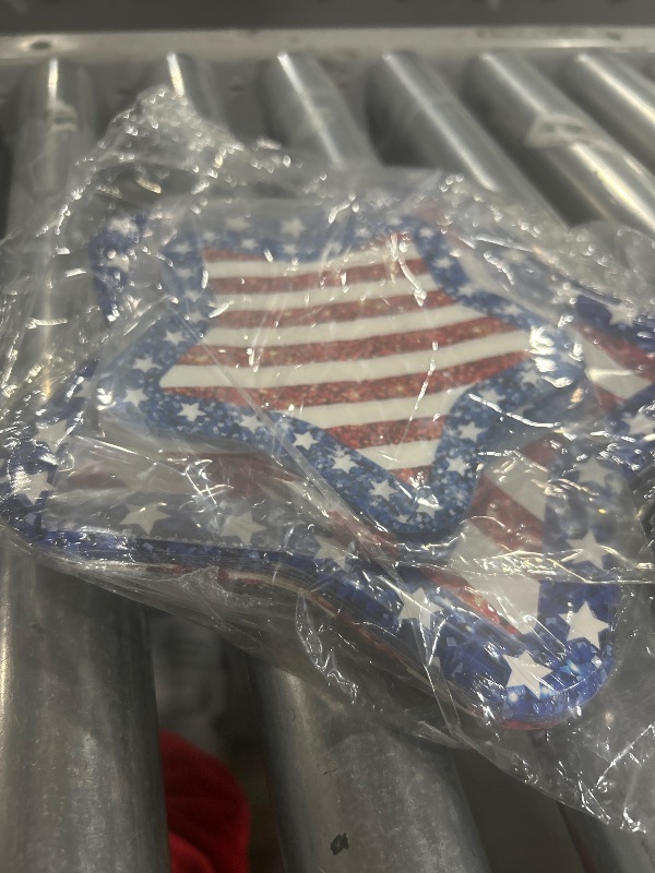 Photo 1 of 40 Pcs 4th of July Paper Plates and Napkins Sets - Patriotic Party Supplies Tableware, Disposable Paper Plates Napkins Kit for Independence Day July 4th Party Decorations Table Decor, Serves 20