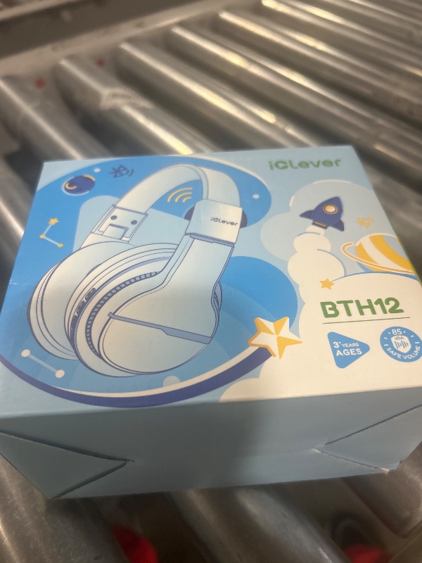Photo 1 of iClever BTH12 Kids Bluetooth Headphones,Colorful LED Lights Kids Headphones Wireless,74/85dBA Safe Volume,85H Playtime,Fast Charging,Bluetooth 5.2,Over Ear,Built-in Mic for iPad/Tablet/Airplane,Blue