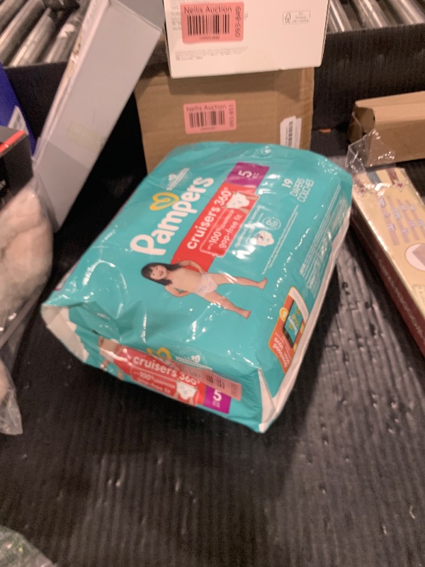 Photo 1 of Pampers Diapers - Cruisers 360 - Size 5, 19 Count, Babyproof up to 100% Leakproof Pull-On Diaper (Packaging May Vary)