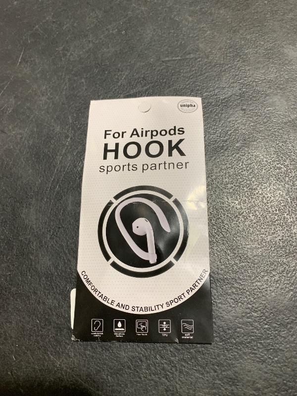 Photo 1 of AirPods Ear Hooks Compatible with AirPods 1, 2, 3, 4, Pro &Pro 2, ICARERSPACE Sports Ear Hooks for AirPods 1, 2, 3, 4, Pro & Pro 2 - White