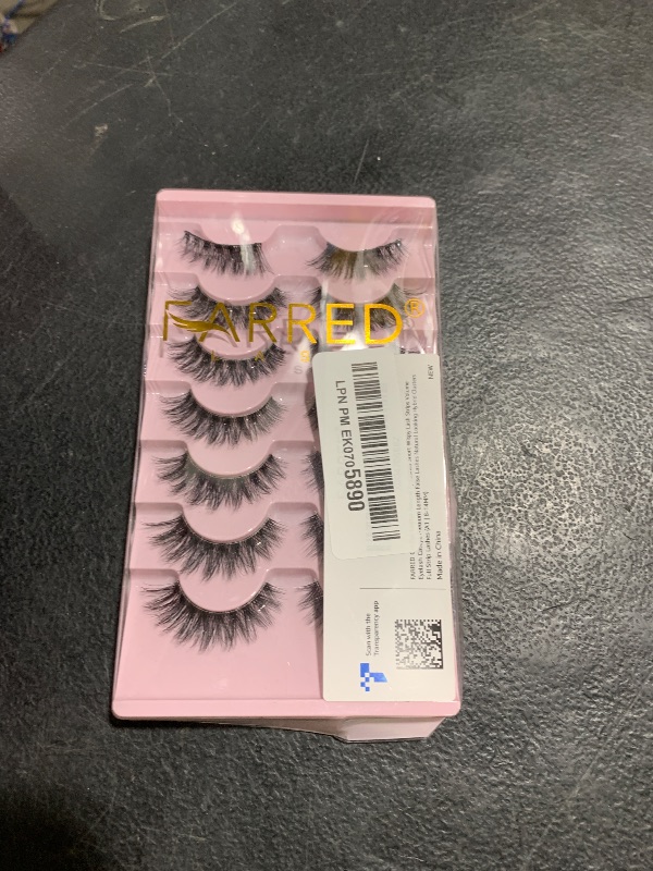 Photo 1 of FARRED Cat Eye Lashes Natural Eyelashes Short Wispy Lash Strips Volume Eyelash Cateye Medium Length False Lashes Natural Looking Hybrid Clusters Full Strip Lashes (A1 | 8-14MM)