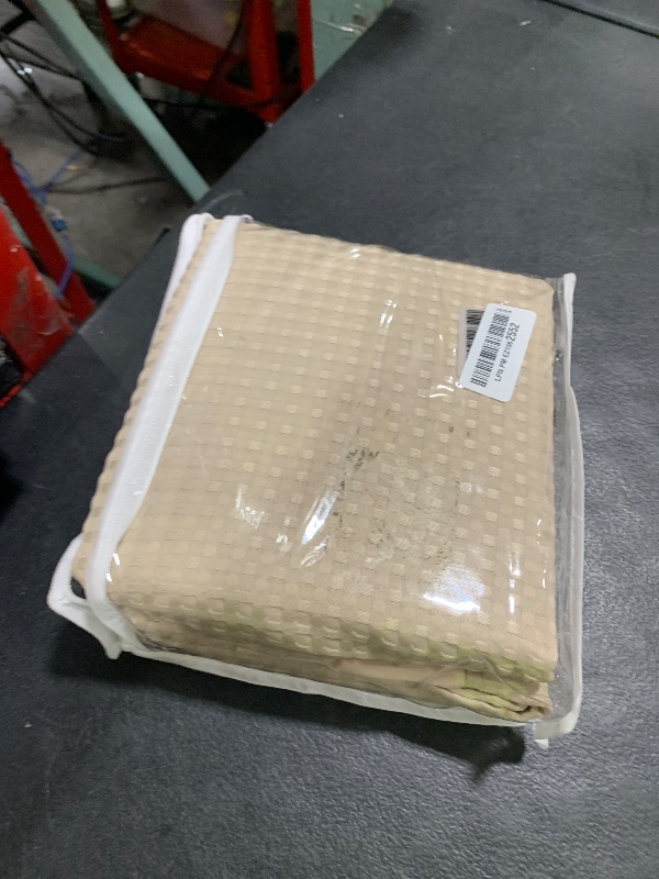Photo 1 of MIYE Pleated Waffle Weave Bed Skirt, Tailored Dust Ruffle 14 Inch Drop Easy Fit, Machine Washable (Cream, Queen - 14" Drop)