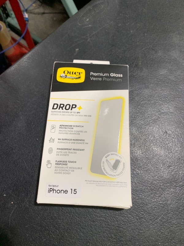 Photo 1 of OtterBox iPhone 15 Premium Glass, Scratch Protection, Flawless Touch Response, Fingerprint Resistant, Easy Installation
