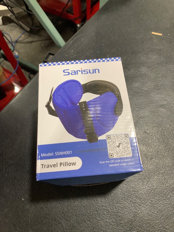 Photo 1 of SARISUN Travel Pillows for Airplanes, Airplane Pillow for Long Flight, Airplane Head Strap with Eye Mask for Sleep, Travel Neck Pillow for Car Road Trip, 360° Support Headrest, Stop Bobblehead, Black
