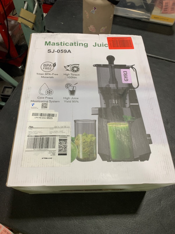 Photo 1 of Cold Press Juicer, 5.8" Extra Large Feed Chute Fit Whole Fruits & Vegetables, 350W Slow Masticating Juicer Machines, Easy to Clean, High Juice Yield?Grey?