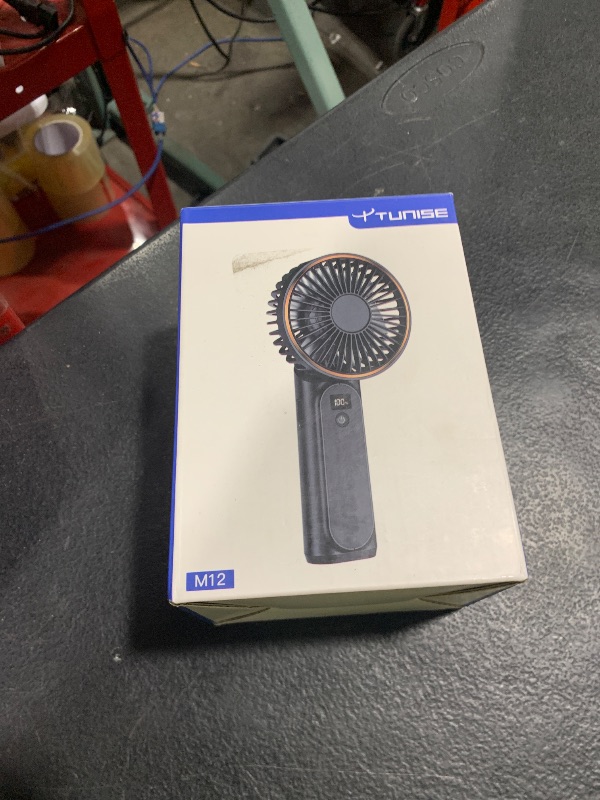 Photo 1 of TUNISE Portable Handheld Fan, 4000mAh, 180 Adjustable, 6 Speed Wind, USB Rechargeable Foldable Fan with Real-Time Display