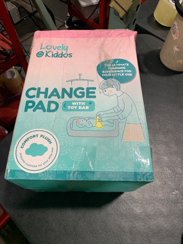 Photo 1 of Changing Pad - Foam Contoured Baby Changing Pad for Dresser, Washable Soft & Removable Non-Slip Outer Cover + Inner Waterproof Lining, Bonus Portable Toy Bar with Music Mode Included