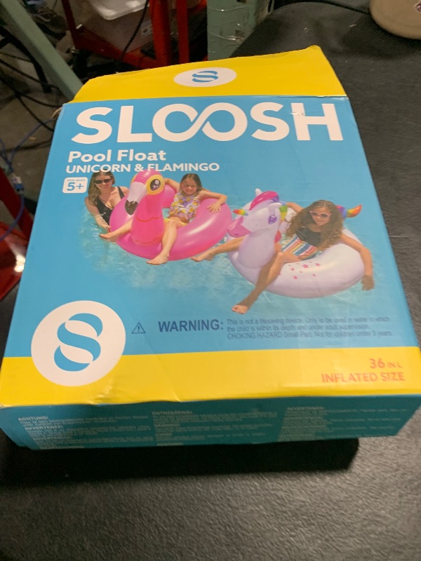 Photo 1 of JOYIN 2-Pack Flamingo Unicorn Pool Float - Fun Floaties Inflatable Swimming Pool Tubes Toys Party Decorations, Summer Vacation Lake Beach Floaty Swim Rings Raft Lounger for Adults & Kids