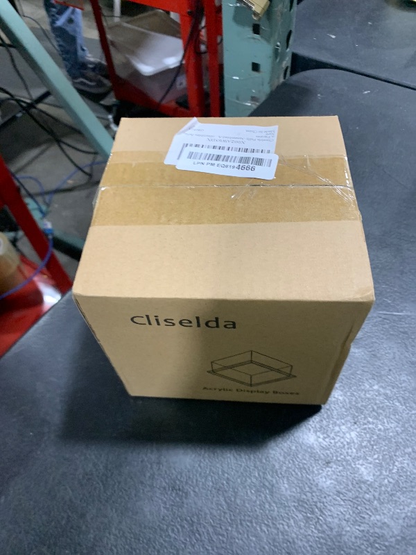 Photo 1 of Cliselda Acrylic Display Case with Black Base 5x5x5 inch, Clear Square Acrylic Box Cube Small Storage Containers, Fully Assembled Dustproof Plastic Display Box for Collectibles Action Figures