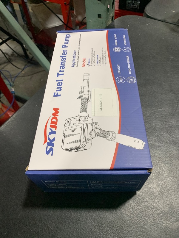 Photo 1 of SKYJDM Fuel Transfer Pump with Auto-stop Sensor and 4 Tank Adapter, 2.4GPM 51" Hose Battery-Powered Portable Liquid Pump for Gasoline & Diesel Oil (Red)