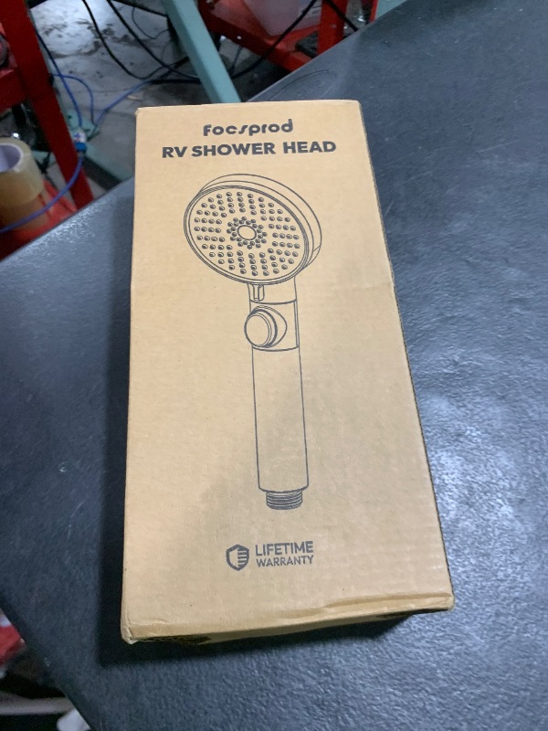 Photo 1 of RV Shower Head with Hose, High Pressure 5 Mode Shower head Replacement, Shower Head for RV/Campers, Travel Trailer, Motorhome for Water Saving, Handheld Shower Head Holder and Hose, On Off Switch