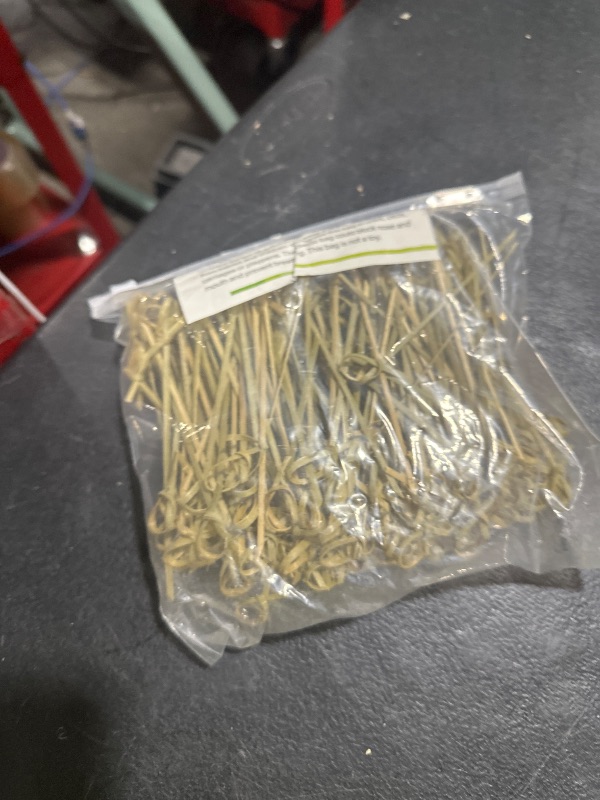 Photo 1 of 200PCS Cocktail Picks Bamboo Skewers for Appetizers, Fancy Toothpicks for Appetizers, 4.7 Inch Long Decorative Knot Bamboo Cocktail Sticks for Party Drinks Food Fruit Charcuterie Boards Accessories