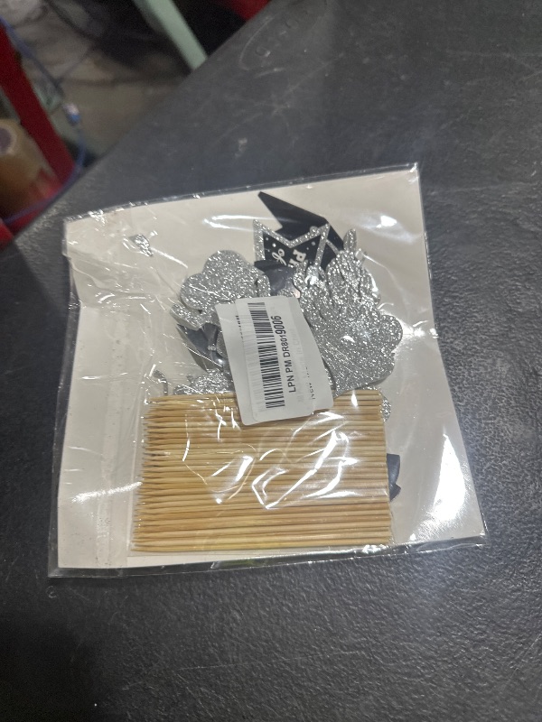 Photo 1 of 48 PCS Graduation Cupcake Toppers 2025, 6 Style Graduation Decorations Class of 2025, Glitter Silver Design Grad Cupcake Toppers Graduation Hat Cake Toppers, Grad Cupcake Decorations 2025