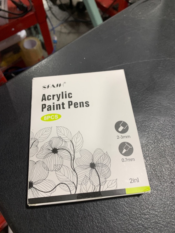 Photo 1 of SFAIH Acrylic White Paint Pens - 8 Pack 2-3MM Medium Tip & 0.7MM Extra Fine Paint Marker for Rock Painting, Wood, Metal, Fabric, Plastic, Canvas, Glass, Ceramic, Diy Crafts, White Out Pen