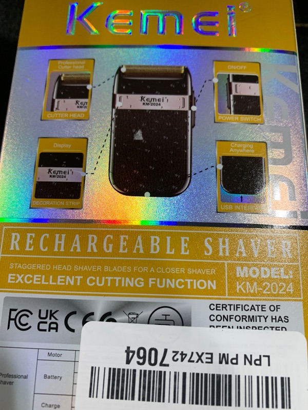 Photo 1 of KEMEI Foil Shaver for Men,Waterproof Razor,Cordless Electric Rechargeable Shavers,Trimmer Razors Blade Washable Grooming