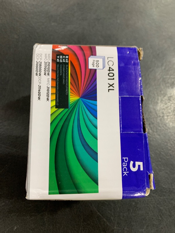 Photo 1 of LC401XL LC401 Ink Cartridges MFC-J1010DW MFC-J1170DW Compatible for Brother 401XL LC 401 XL Ink Cartridges 5-Pack for MFC J1010DW J1170DW J1012DW DCP-J1800DW Printer (2Black 1Cyan 1Magenta 1Yellow)