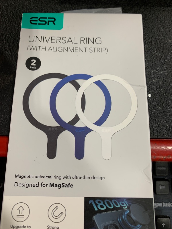 Photo 1 of ESR for MagSafe Sticker, MagSafe Ring Magnet, 2 Pack Magnetic Metal Ring for Phone case, Universal Wireless Charger Conversion Kit for iPhone 16/16e/15/14/13/12/11, Galaxy S24/S23/S22 and More, Black
