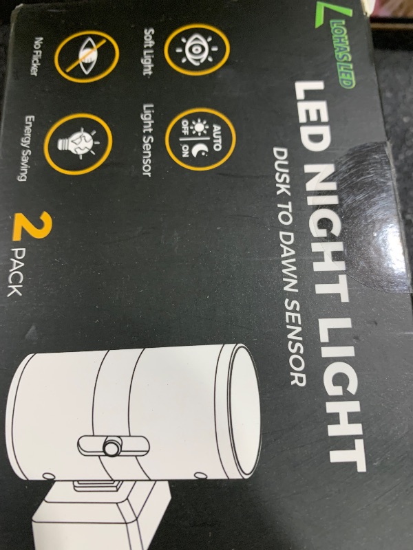 Photo 1 of L LOHAS LED Night Light Plug in, Night Lights Plug into Wall, Light Sensor, 0-100LM, Soft White 3000K, Dimmable Night Light, Modern Nightlight for Hallway Bedroom Stairway, 2 Pack